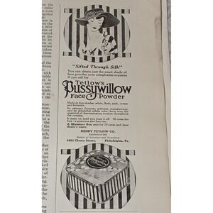1916 Tetlows Face Powder Vintage Advertisement Art Deco Lady Hat
